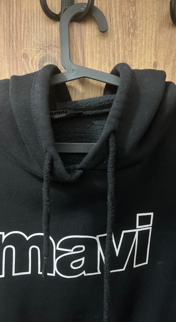 Mavi Siyah Kapüşonlu erkek Sweatshirt - Görsel 4