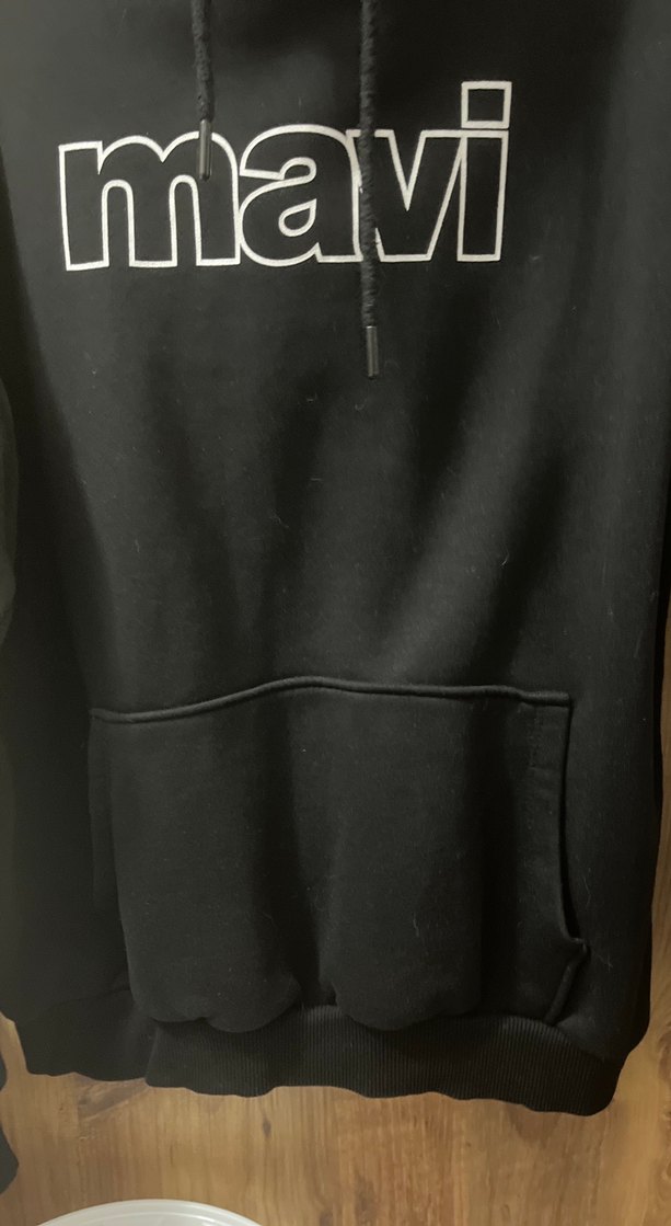 Mavi Siyah Kapüşonlu erkek Sweatshirt - Görsel 2