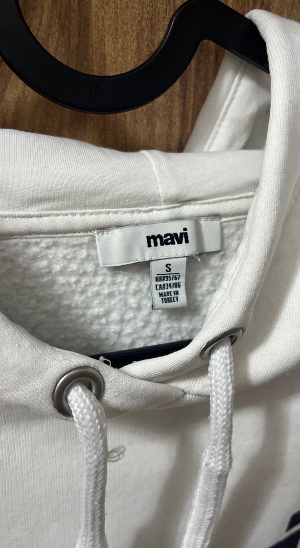 Mavi Baskılı Beyaz Kadın Sweatshirt - Görsel 4