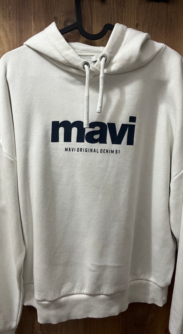 Mavi Baskılı Beyaz Kadın Sweatshirt - Görsel 2