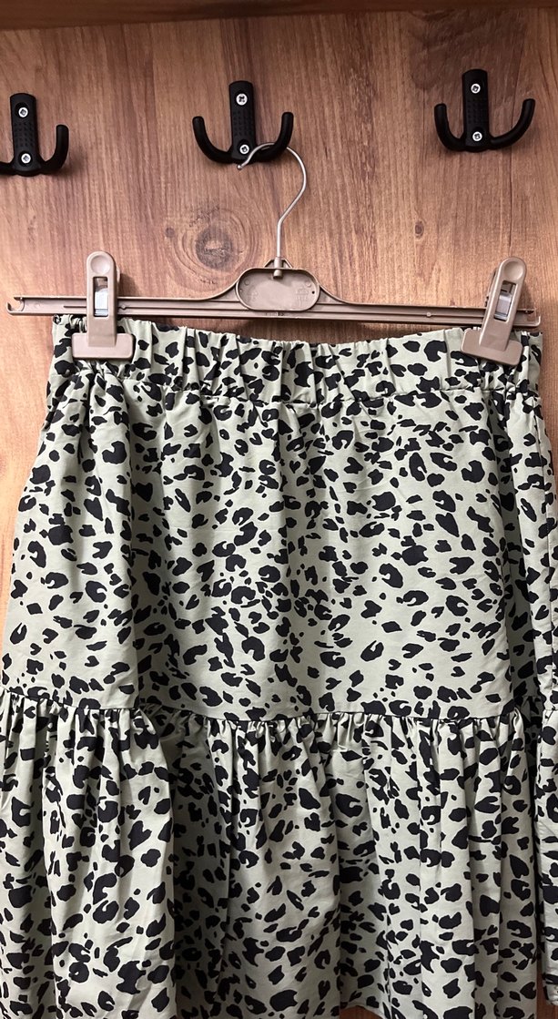 Leopar Desenli Fırfırlı Mini Etek - Görsel 3