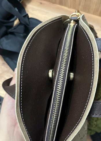 Bej Baskılı Deri Kadın Çanta - Görsel 6