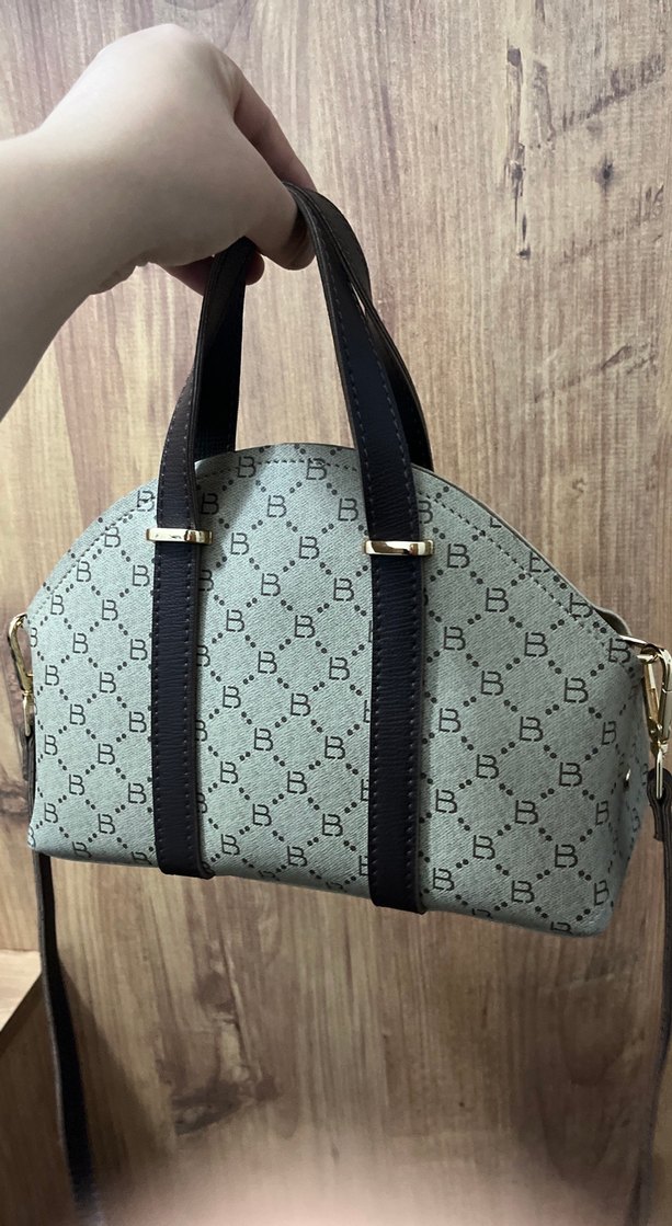 Bej Baskılı Deri Kadın Çanta - Görsel 5