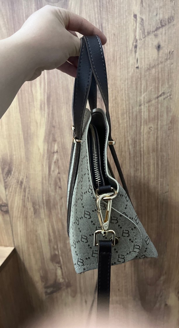 Bej Baskılı Deri Kadın Çanta - Görsel 4