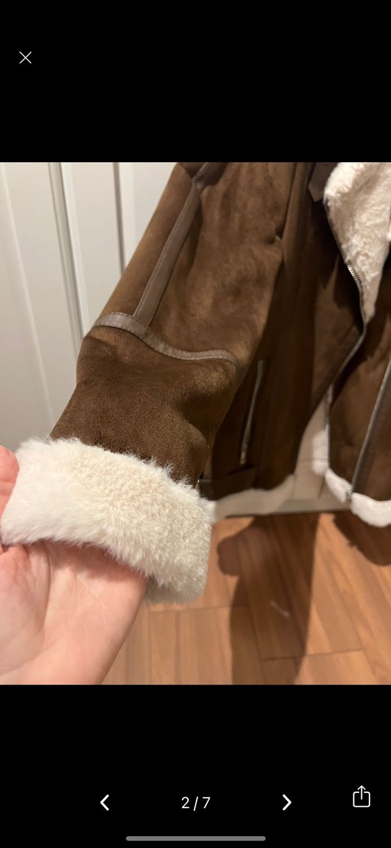 Kahverengi Süet Kürklü Kadın Ceket - Görsel 3