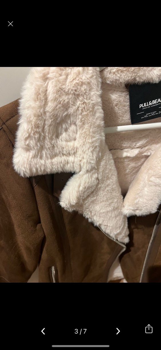 Kahverengi Süet Kürklü Kadın Ceket - Görsel 4