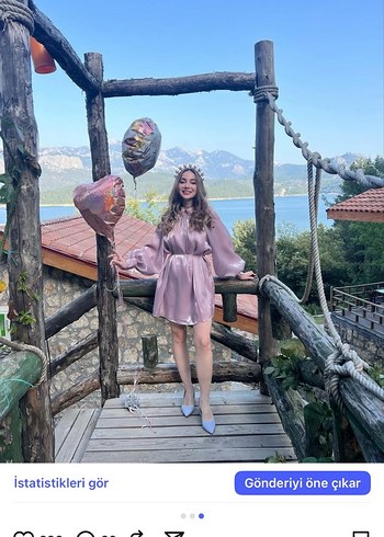 Manuka Abiye Pembe Kadın Elbise tunik - Görsel 3