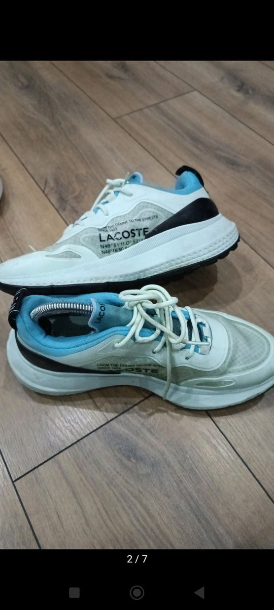 Beyaz Pastel Baskılı Lacoste Spor Ayakkabı - Görsel 3