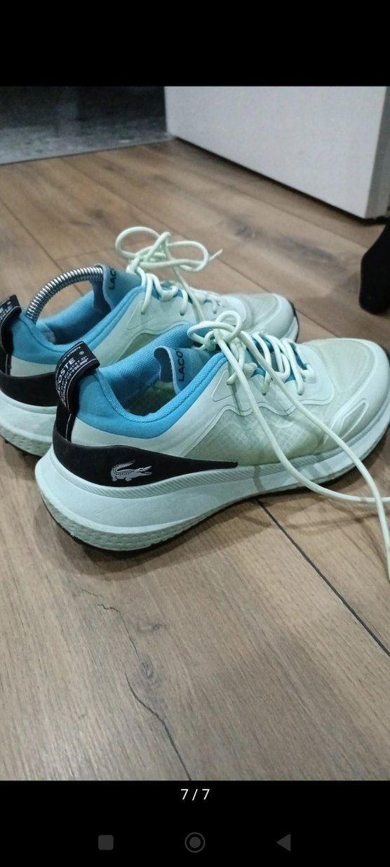 Beyaz Pastel Baskılı Lacoste Spor Ayakkabı - Görsel 4