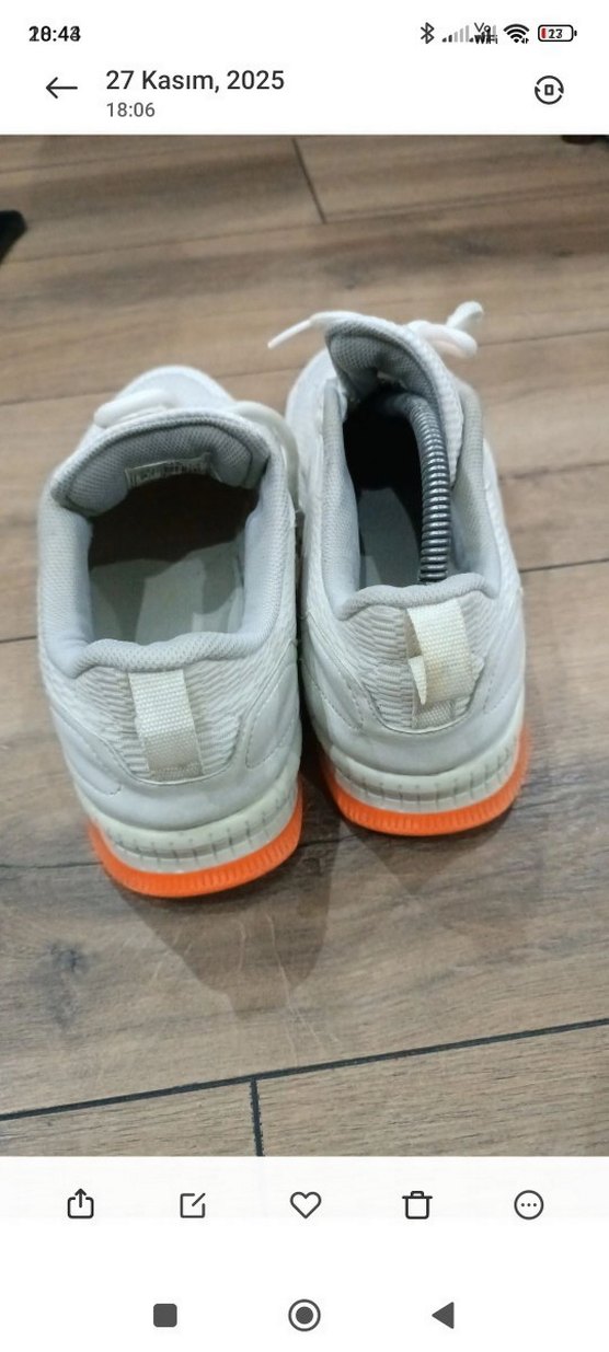 Beyaz Bağcıklı Spor Ayakkabı - Görsel 2