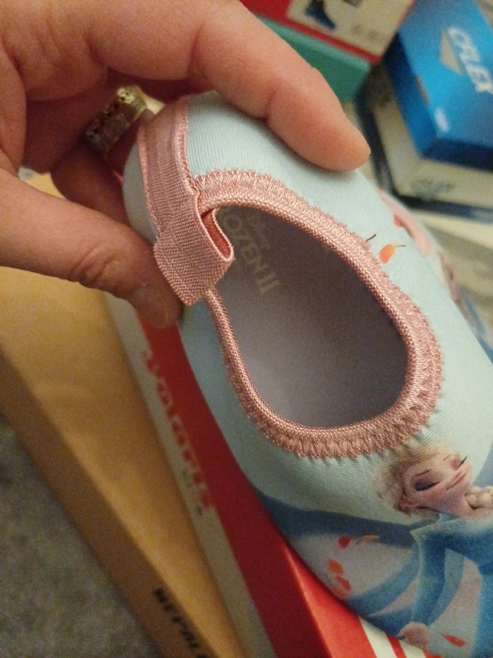 Elastik Bantlı Mavi Baskılı Kız Terliği - Görsel 4