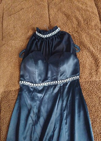 Siyah Uzun Gotik Abiye Elbise - Görsel 6