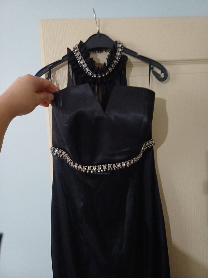 Siyah Uzun Gotik Abiye Elbise - Görsel 3