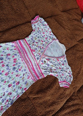 Pembe V Yaka Bohem elbise - Görsel 3