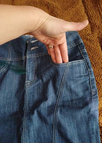 Kadın Kot Midi Etek - Görsel 4