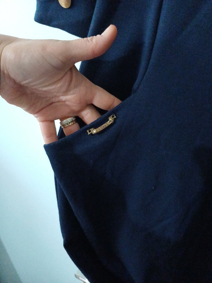 Lacivert ofisstil Elbise - Görsel 5