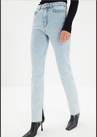 Yırtmaçlı jean kot boy 103 bel çift kat 78 cm