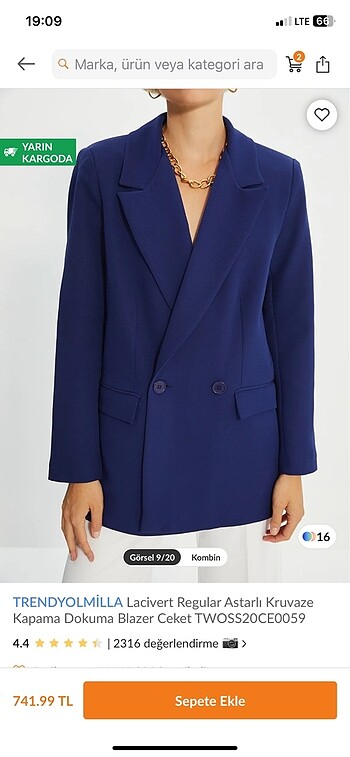 Lacivert dokuma blazer ceket