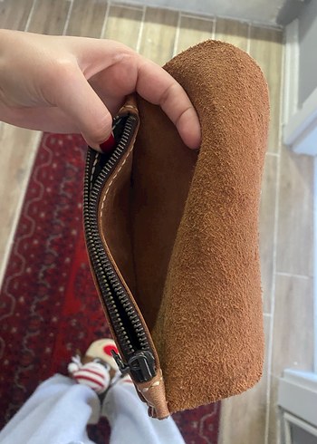 Taba Deri Kadın Clutch Cüzdan - Görsel 3