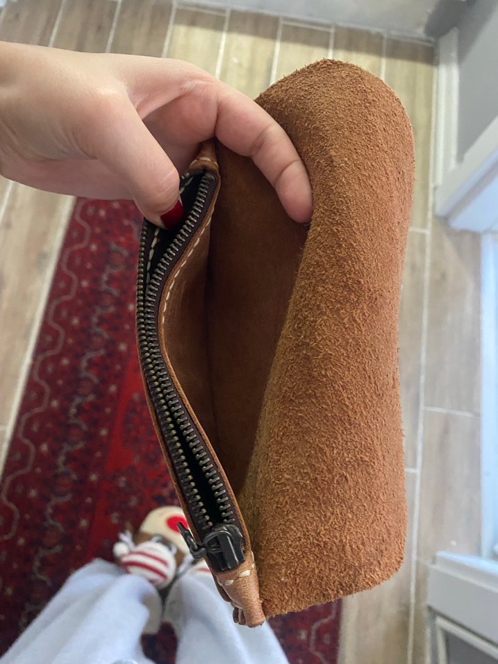 Taba Deri Kadın Clutch Cüzdan - Görsel 3