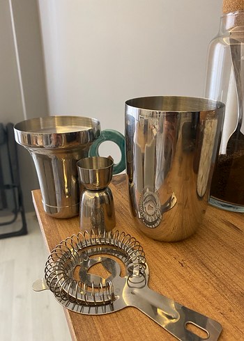 Parlak Metal Kokteyl Shaker Seti - Görsel 2