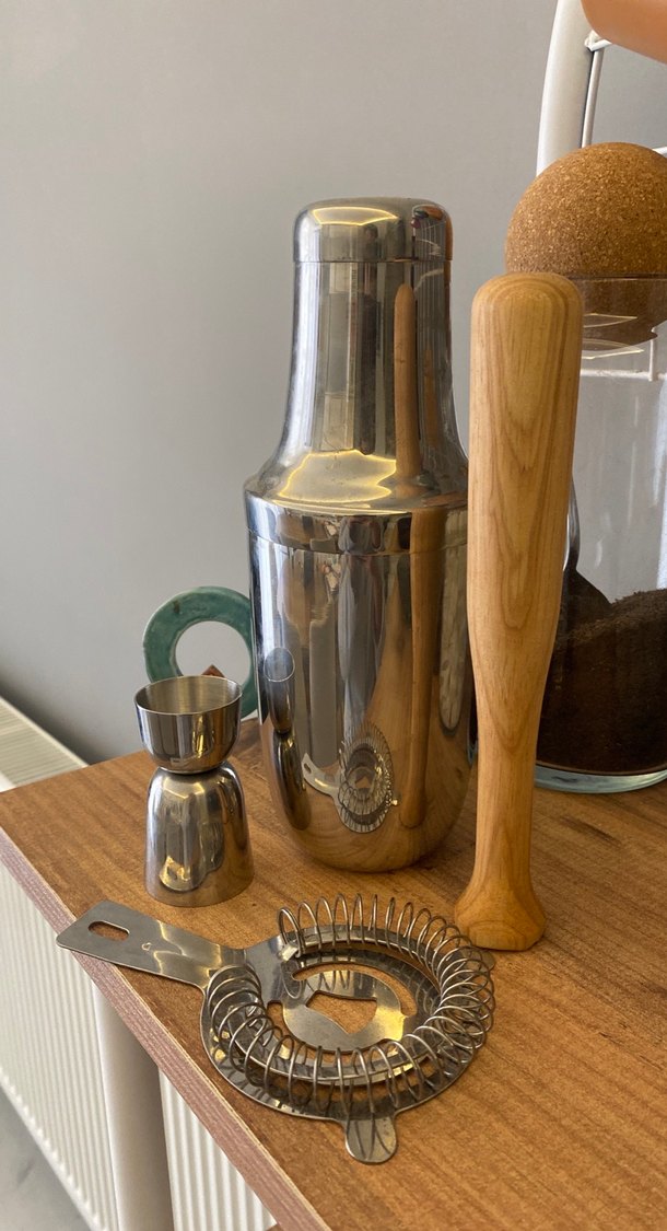 Parlak Metal Kokteyl Shaker Seti - Görsel 3