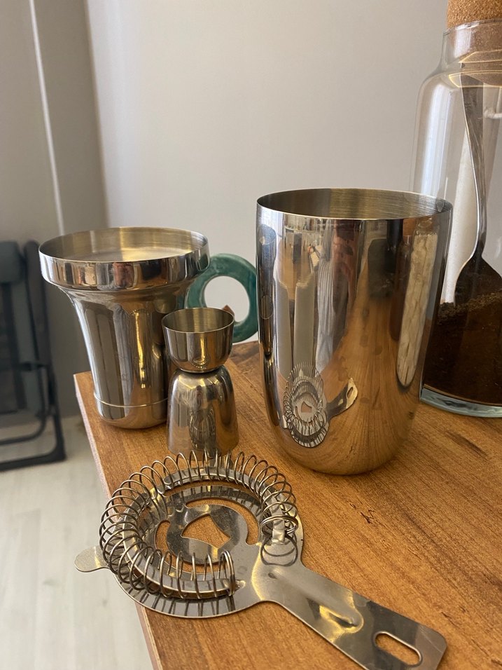 Parlak Metal Kokteyl Shaker Seti - Görsel 2