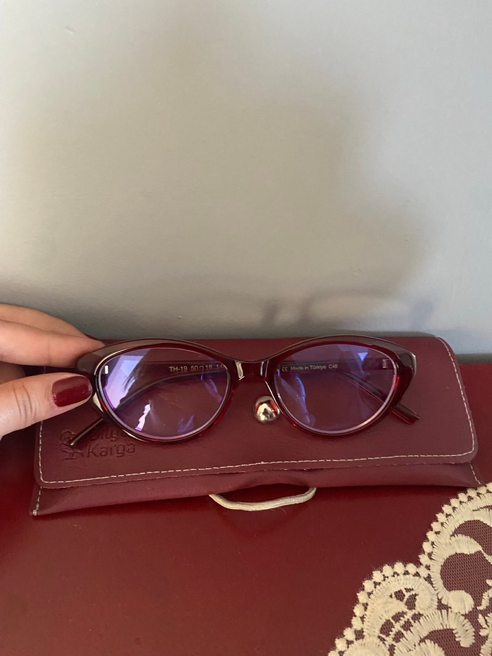 Bilge karga markalı Bordo Kadın Modern Klasik Gözlük - Görsel 2