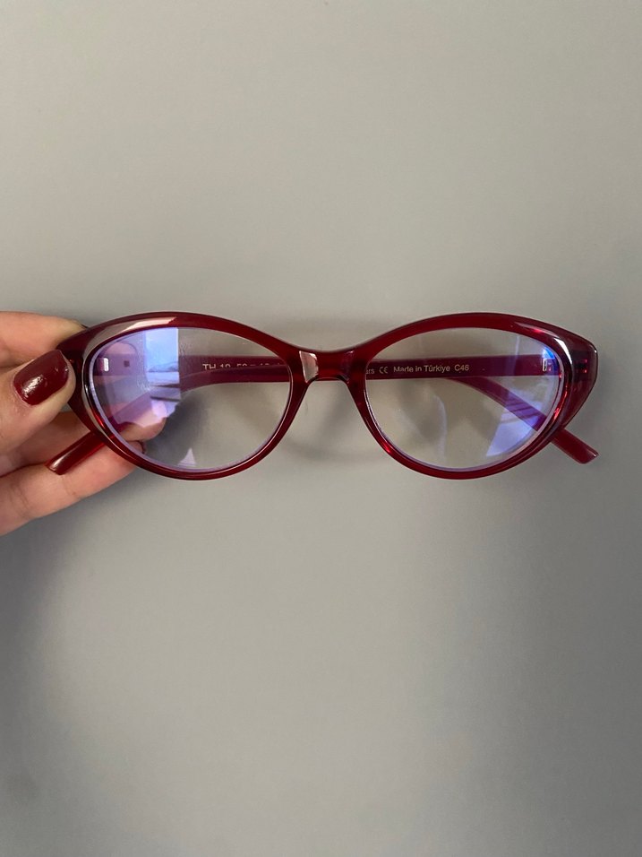 Bilge karga markalı Bordo Kadın Modern Klasik Gözlük - Görsel 3