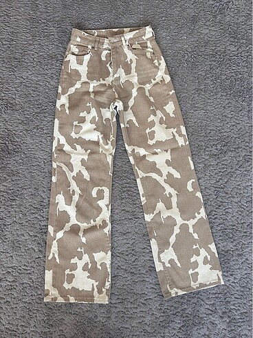 Cow Girl İnek Desenli Wide Leg Jean
