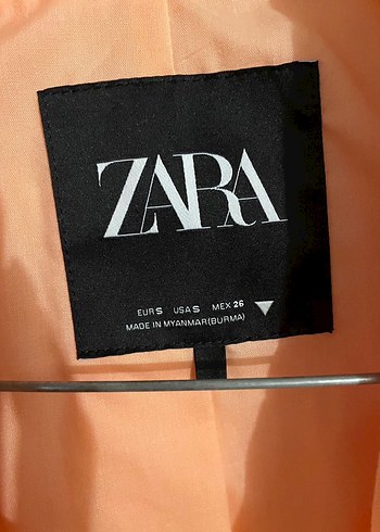 ZARA Kısa Kollu Mini somon Blazer - Görsel 2