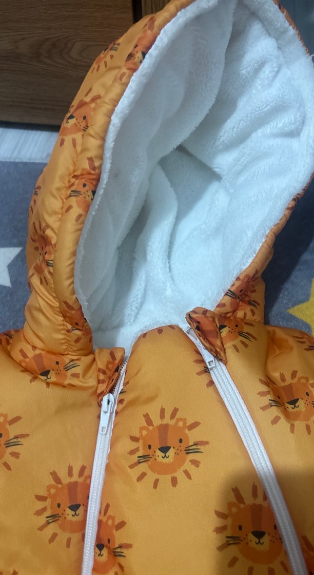 Sarı Desenli Bebek Tulumu Kapüşonlu - Görsel 3