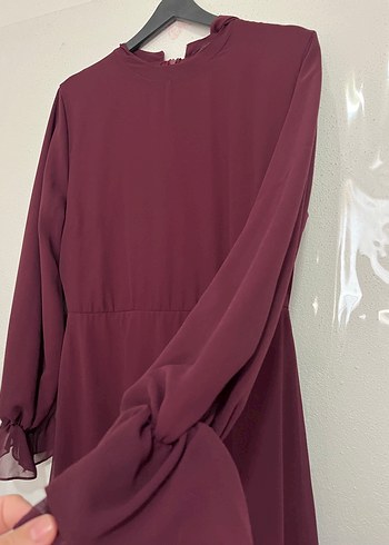 Diğer Bordo Şifon Elbise