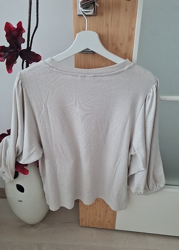 Gap Bej 3/4 Kollu Pamuklu Kadın Bluz