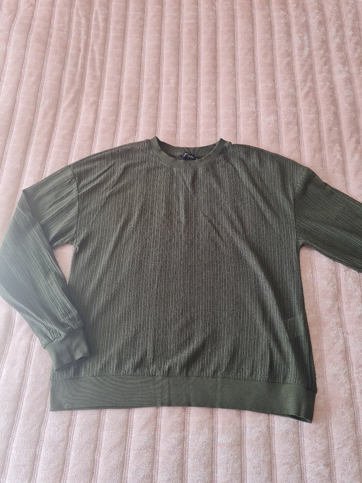 Gri Kadın Triko Kazak, Rahat Kesim, M Beden - Görsel 2