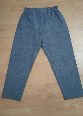 Gri Kadın Denim Kumaş Pantolon