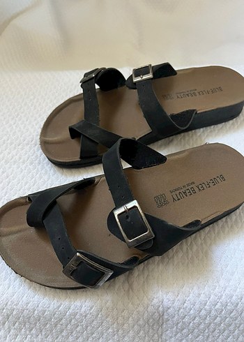 Bej Süet Tokalı Dolgu Topuk Terlik - Görsel 3