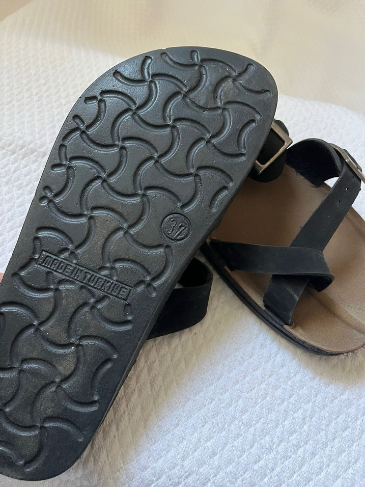 Bej Süet Tokalı Dolgu Topuk Terlik - Görsel 2