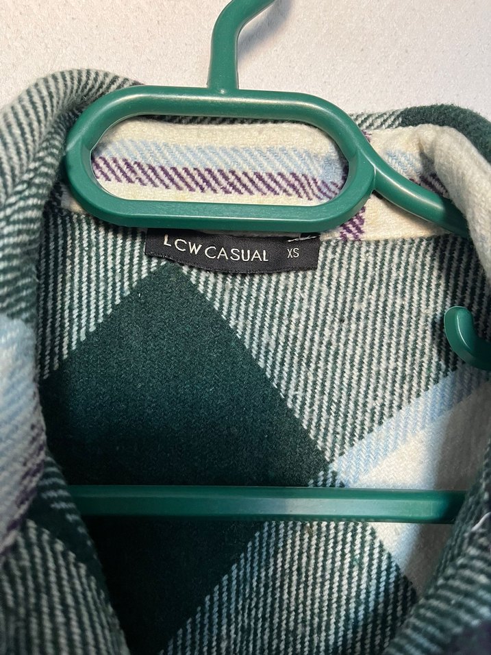 Gri Ekose Düğmeli Kadın Gömlek - Görsel 2