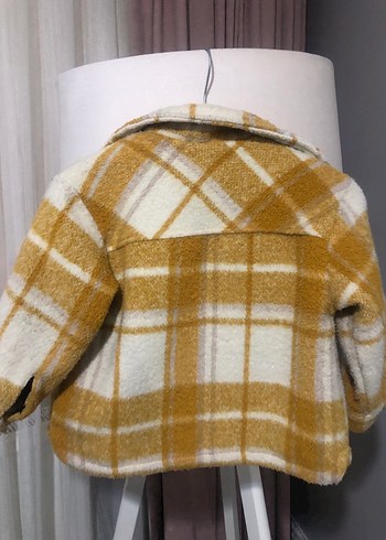 Sarı Ekose Düğmeli Erkek Çocuk Kaban - Görsel 2