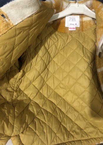 Sarı Ekose Düğmeli Erkek Çocuk Kaban - Görsel 5