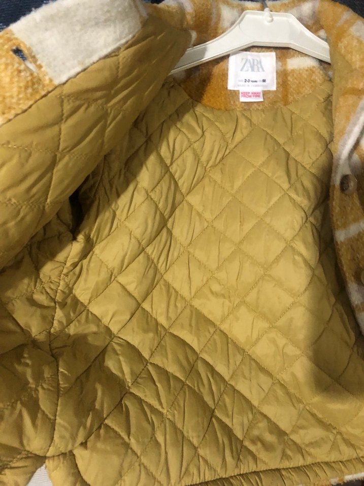 Sarı Ekose Düğmeli Erkek Çocuk Kaban - Görsel 5