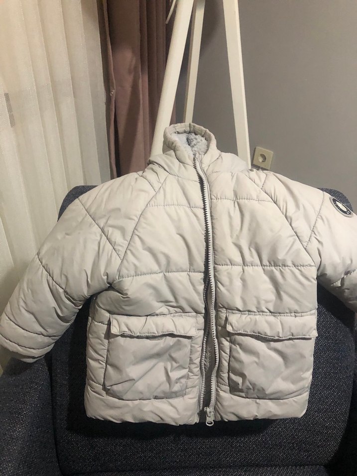 Gri Erkek Çocuk Fermuarlı Kaban - Görsel 2