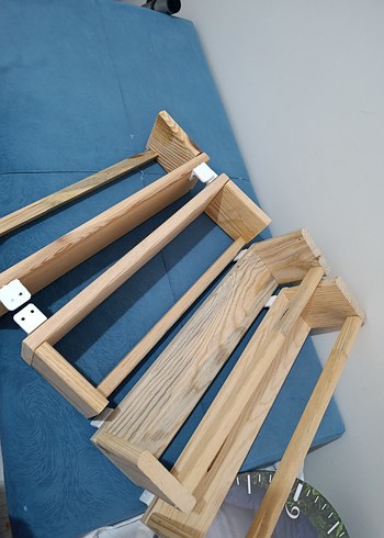 Beden Bej Renkli Ahşap Çocuk Rafı 4 lü