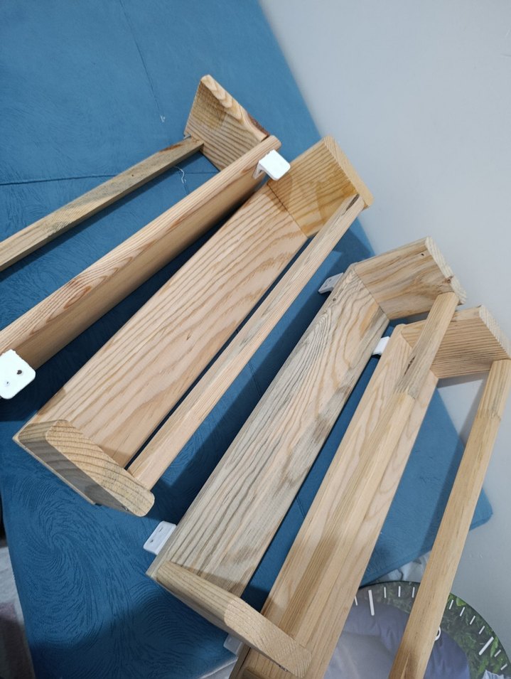 Bej Renkli Ahşap Çocuk Rafı 4 lü - Görsel 2