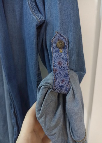 erkek Mavi Denim Düğmeli Midi Ceket - Görsel 2