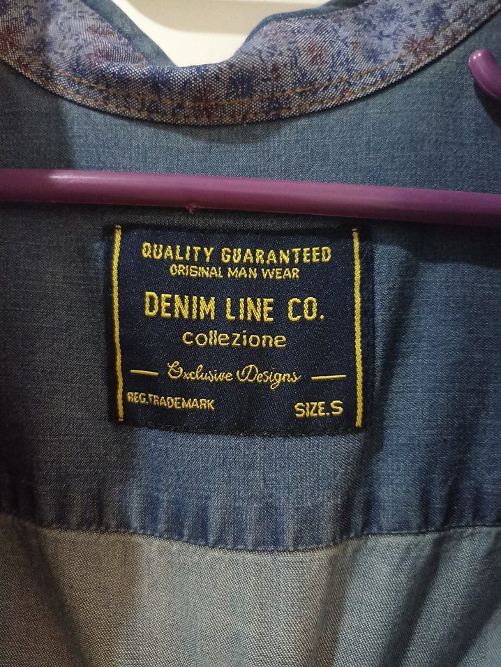 erkek Mavi Denim Düğmeli Midi Ceket - Görsel 3