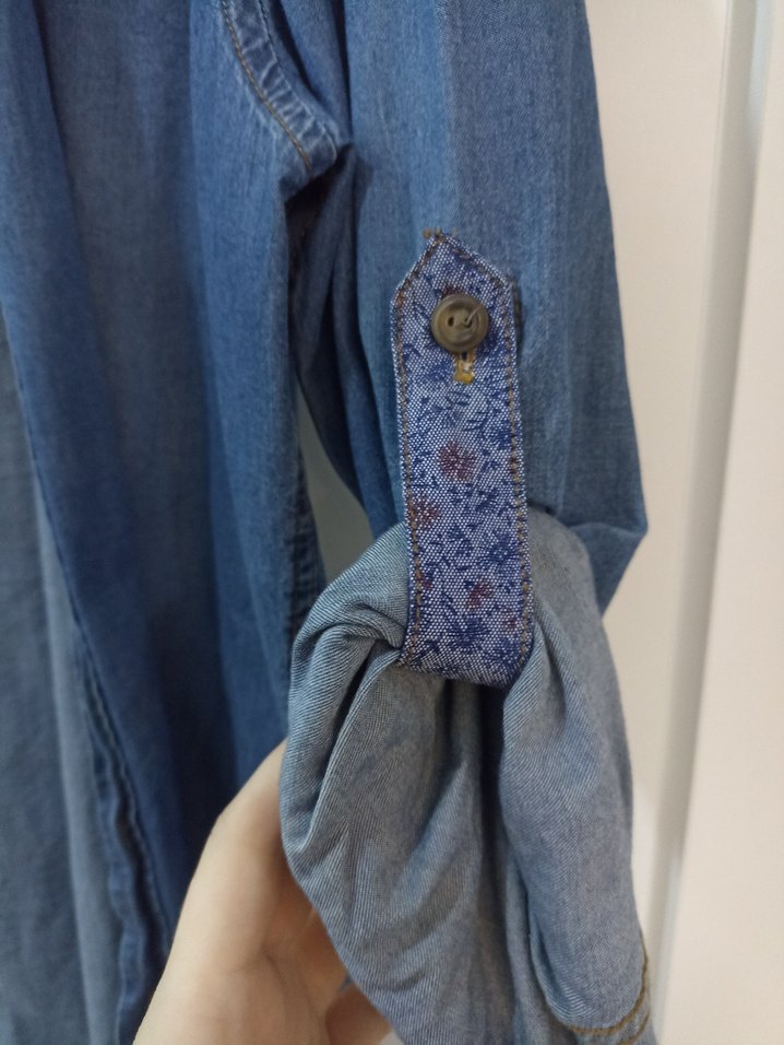 erkek Mavi Denim Düğmeli Midi Ceket - Görsel 2
