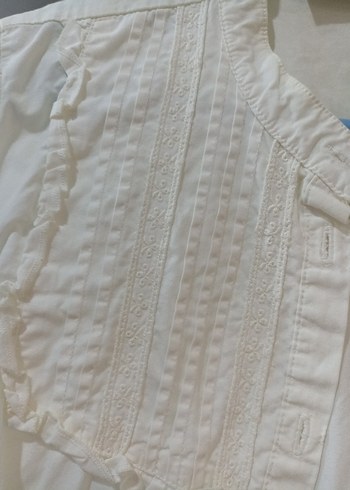 Beyaz Düğmeli Kısa Kollu Pamuklu çocuk Gömlek - Görsel 4