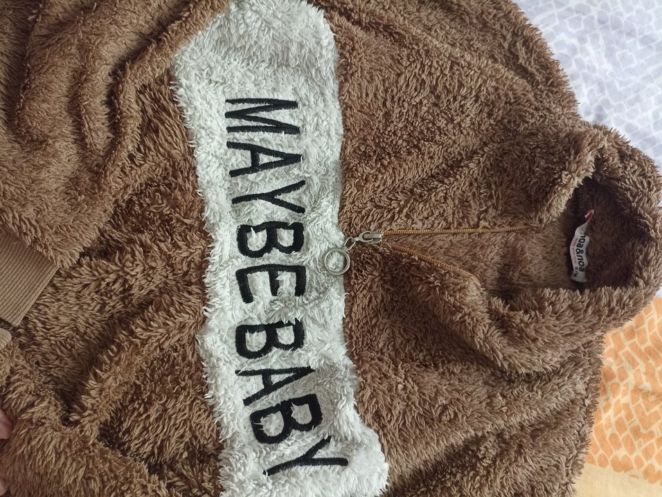 Kahverengi Peluş Kadın Sweatshirt - Görsel 4